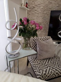 Amsterdam Silver Table Lamp - LED Strip & Touch Dimmer